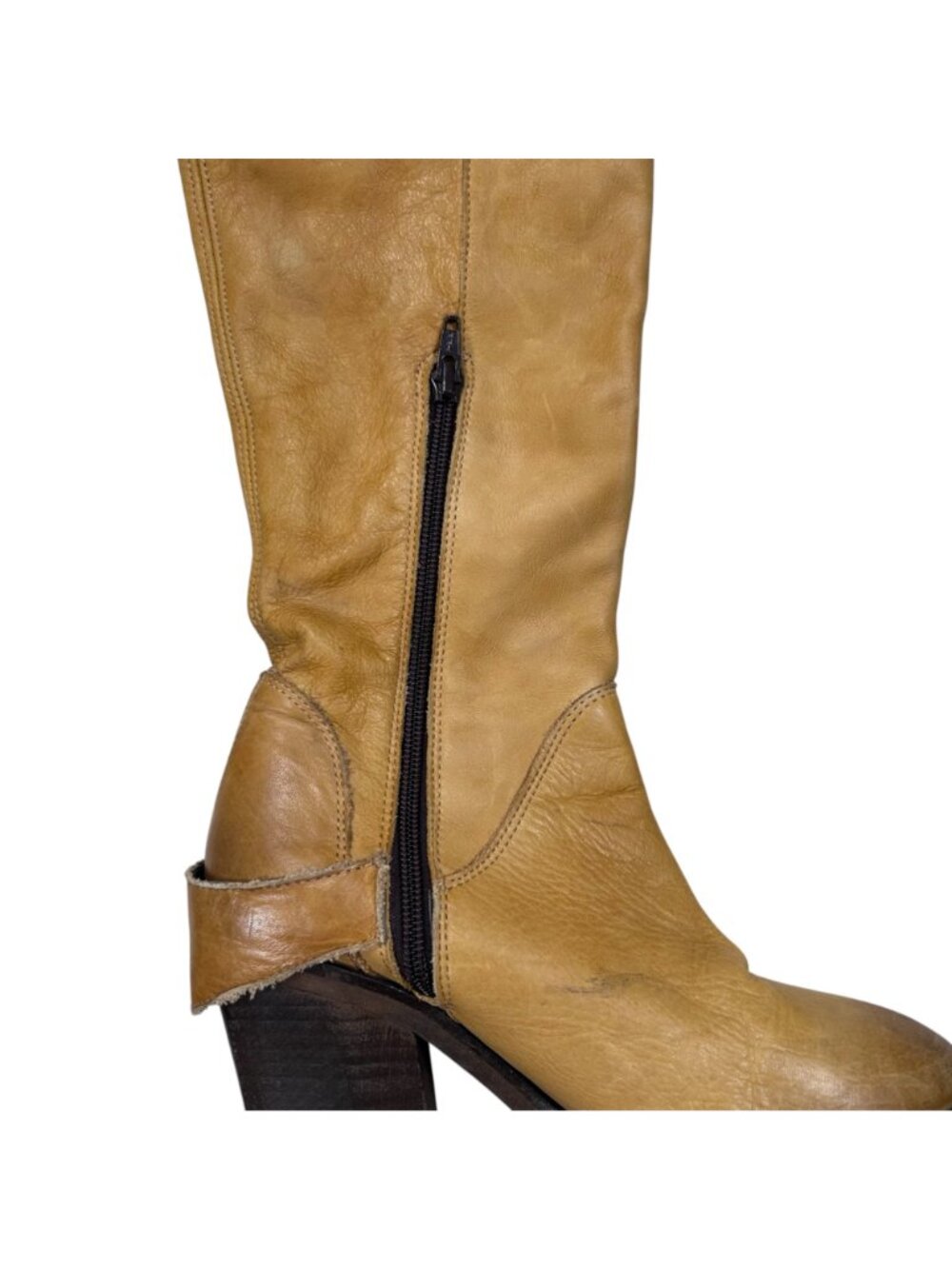 Free People Auburn Over The Knee Boot Boho Tall EU 37 US 6 Mustard - Picture 10 of 14